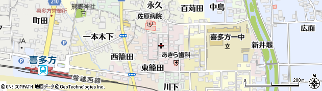 福島県喜多方市大坪周辺の地図