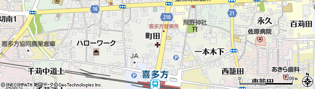 福島県喜多方市町田周辺の地図