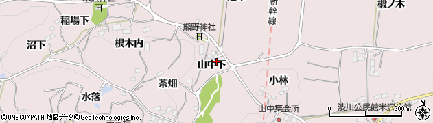 福島県二本松市米沢（山中下）周辺の地図