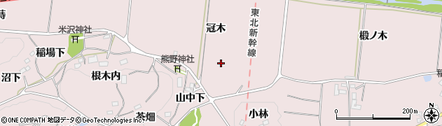 福島県二本松市米沢（冠木）周辺の地図