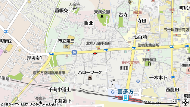 〒966-0852 福島県喜多方市天満前の地図
