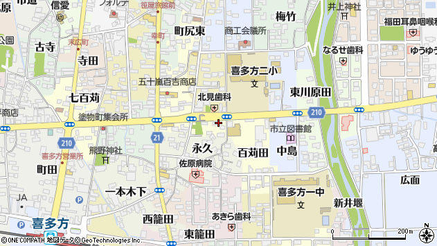 〒966-0831 福島県喜多方市小田の地図