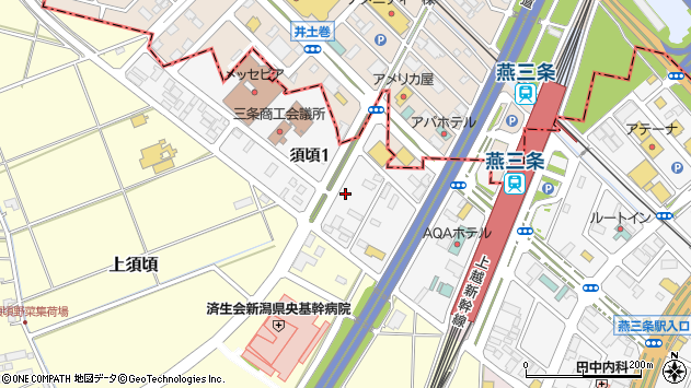 〒955-0092 新潟県三条市須頃の地図
