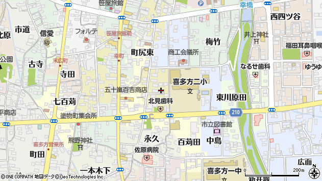 〒966-0825 福島県喜多方市御清水南の地図