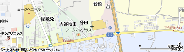 福島県喜多方市分田周辺の地図