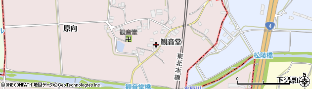 福島県二本松市米沢観音堂周辺の地図