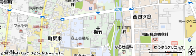 福島県喜多方市梅竹周辺の地図