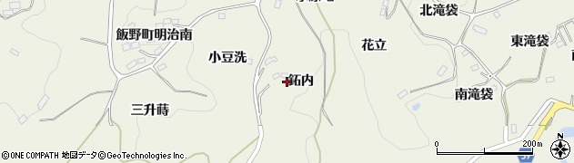 福島県福島市飯野町明治（鉐内）周辺の地図