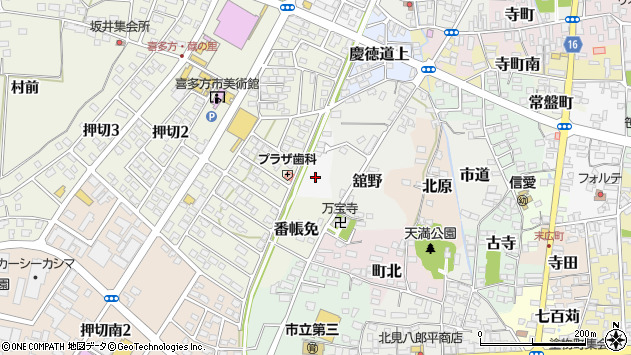〒966-0875 福島県喜多方市鶴巻の地図