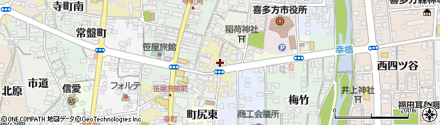 福島県喜多方市谷地田周辺の地図