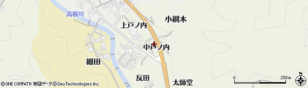 福島県川俣町（伊達郡）小綱木（中戸ノ内）周辺の地図