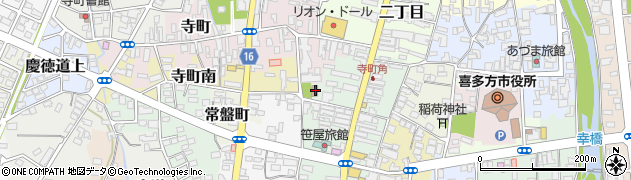 喜多方下町郵便局周辺の地図