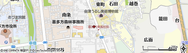 会津信用金庫喜多方東支店周辺の地図