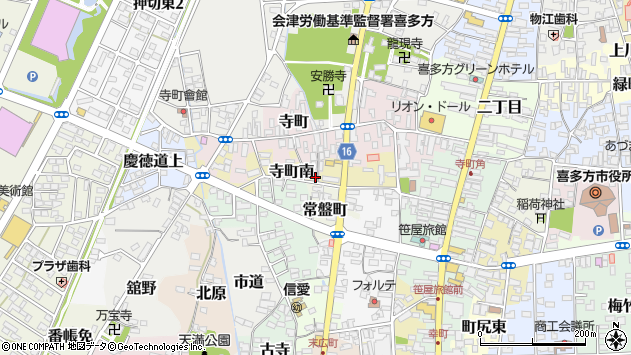 〒966-0871 福島県喜多方市寺町南の地図