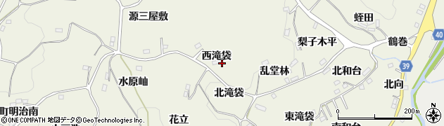福島県福島市飯野町明治（西滝袋）周辺の地図
