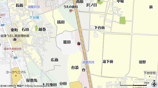 〒966-0055 福島県喜多方市台の地図
