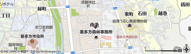 福島県喜多方市南条周辺の地図