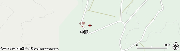福島県西会津町（耶麻郡）新郷大字冨士（中野）周辺の地図
