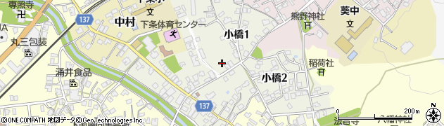 新潟県加茂市小橋周辺の地図