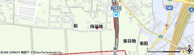 福島県福島市松川町（西谷地）周辺の地図