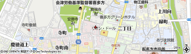 福島県喜多方市御茶屋周辺の地図