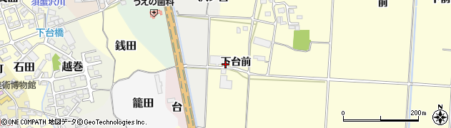 福島県喜多方市岩月町橿野（下台前）周辺の地図