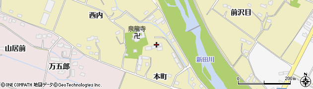 福島県南相馬市原町区北新田本町周辺の地図