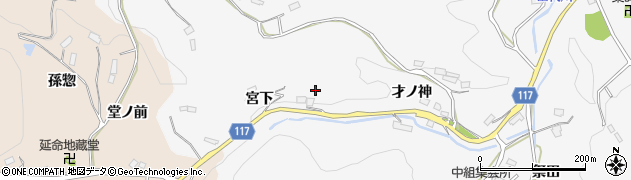 福島県川俣町（伊達郡）東福沢（宮下山）周辺の地図
