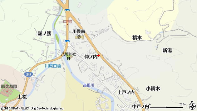 〒960-1412 福島県伊達郡川俣町仲ノ内の地図