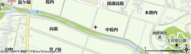 福島県福島市松川町中桜内周辺の地図