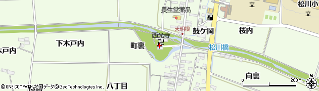 福島県福島市松川町（町裏）周辺の地図