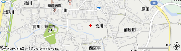 福島県福島市飯野町（宮川）周辺の地図