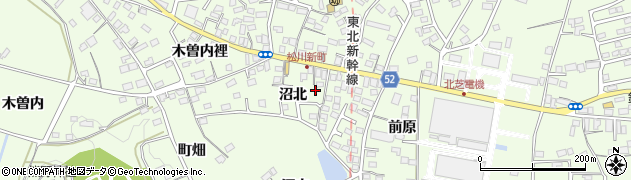 福島県福島市松川町（沼北）周辺の地図