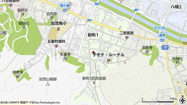 〒959-1354 新潟県加茂市新町の地図