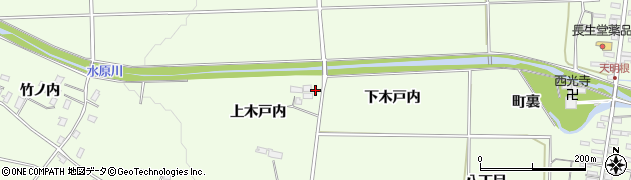 福島県福島市松川町上木戸内周辺の地図