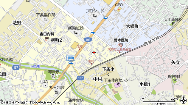 〒959-1386 新潟県加茂市柳町の地図