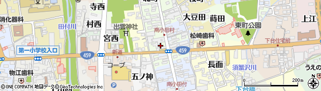福島県喜多方市中町周辺の地図