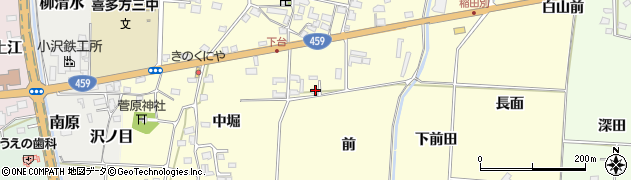 福島県喜多方市岩月町橿野（前）周辺の地図