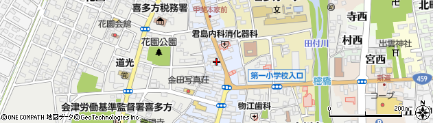 福島県喜多方市一丁目周辺の地図