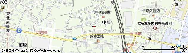 福島県福島市松川町（中原）周辺の地図