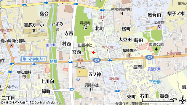 〒966-0062 福島県喜多方市寺南の地図