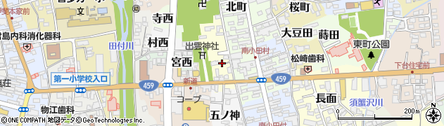 福島県喜多方市寺南周辺の地図