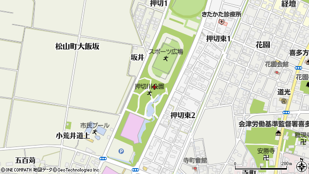 〒966-0094 福島県喜多方市押切の地図