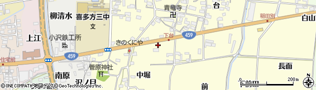 福島県喜多方市岩月町橿野（中堀）周辺の地図