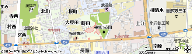 福島県喜多方市蒔田周辺の地図