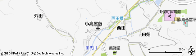 福島県川俣町（伊達郡）東福沢（小高屋敷）周辺の地図