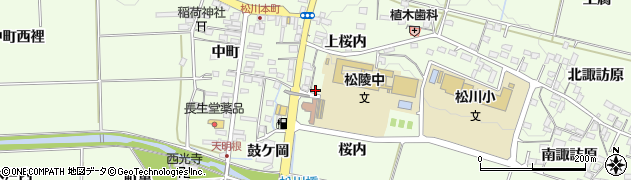 福島県福島市松川町桜内周辺の地図