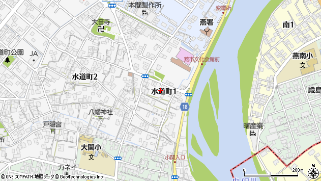 〒959-1262 新潟県燕市水道町の地図