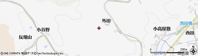 福島県川俣町（伊達郡）東福沢（外田山）周辺の地図