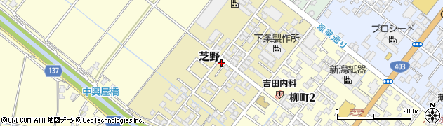 新潟県加茂市芝野周辺の地図